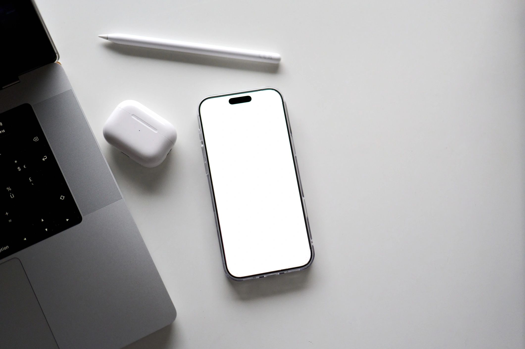 Modern smartphone workspace for iPhone app listings