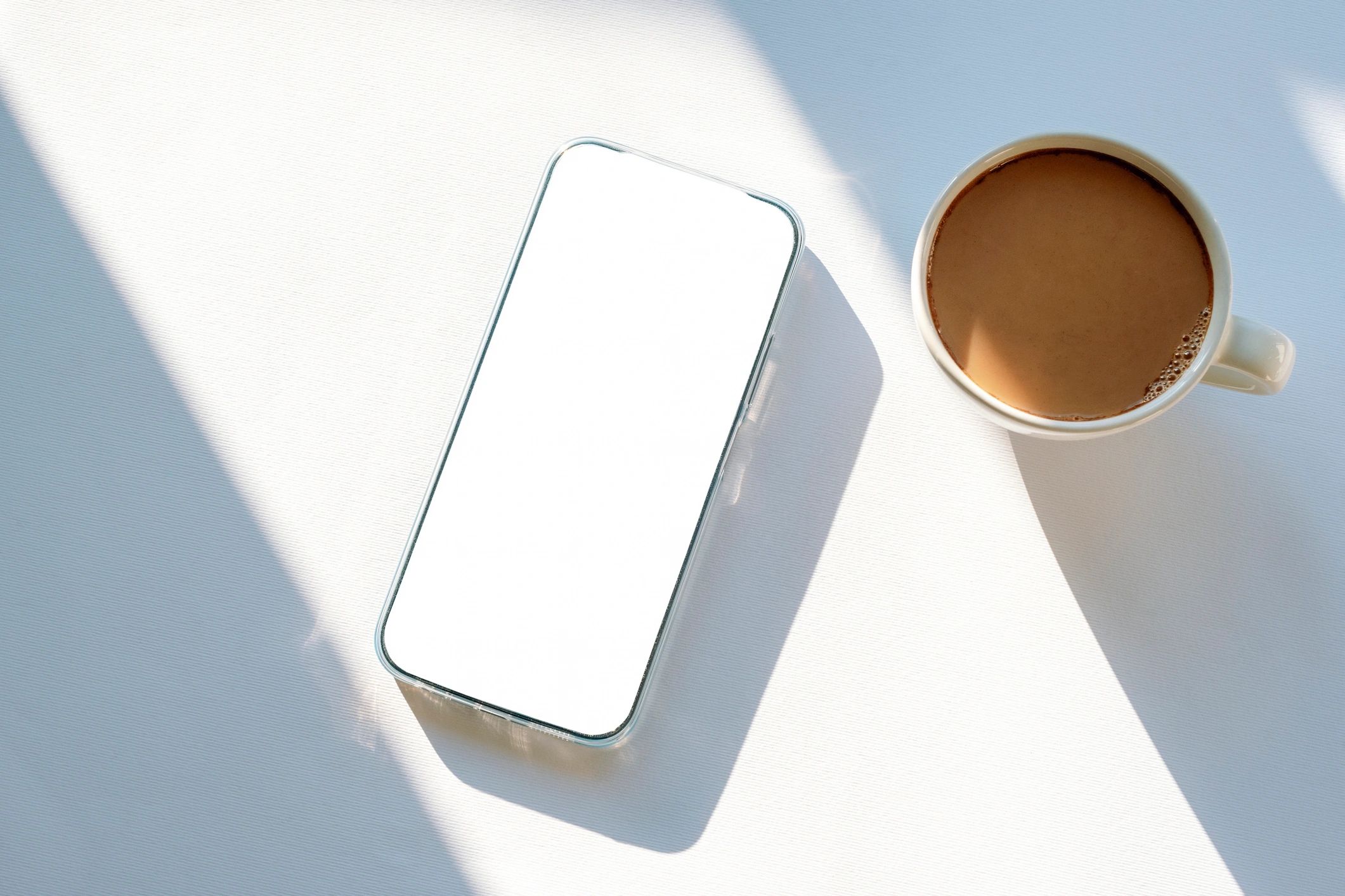 Minimal mobile workspace representing app discovery